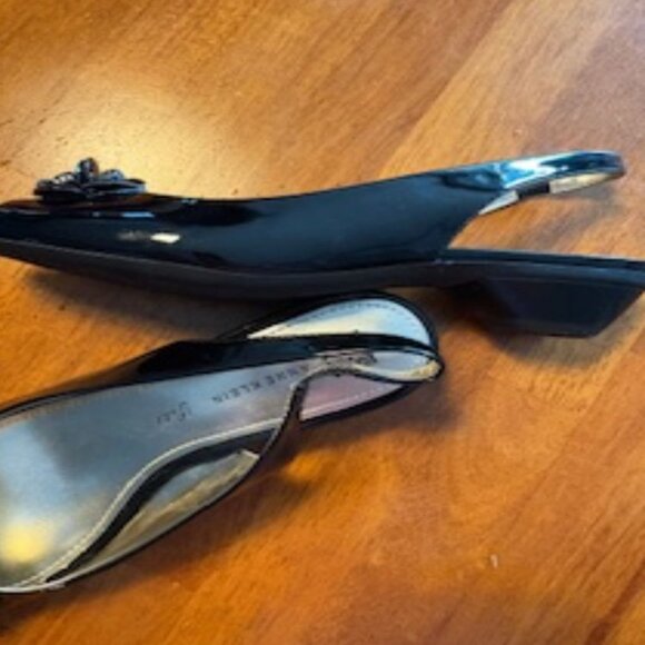 Anne Klein Open Toe Sling Back Flats Sandals Black Size 8.5M Excellent Condition - Picture 5 of 8